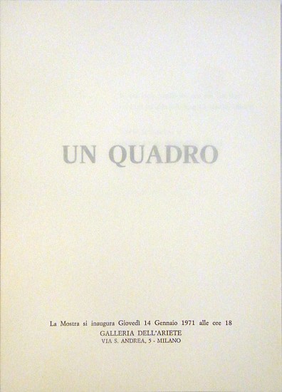 Giulio Paolini, Un Quadro
1971